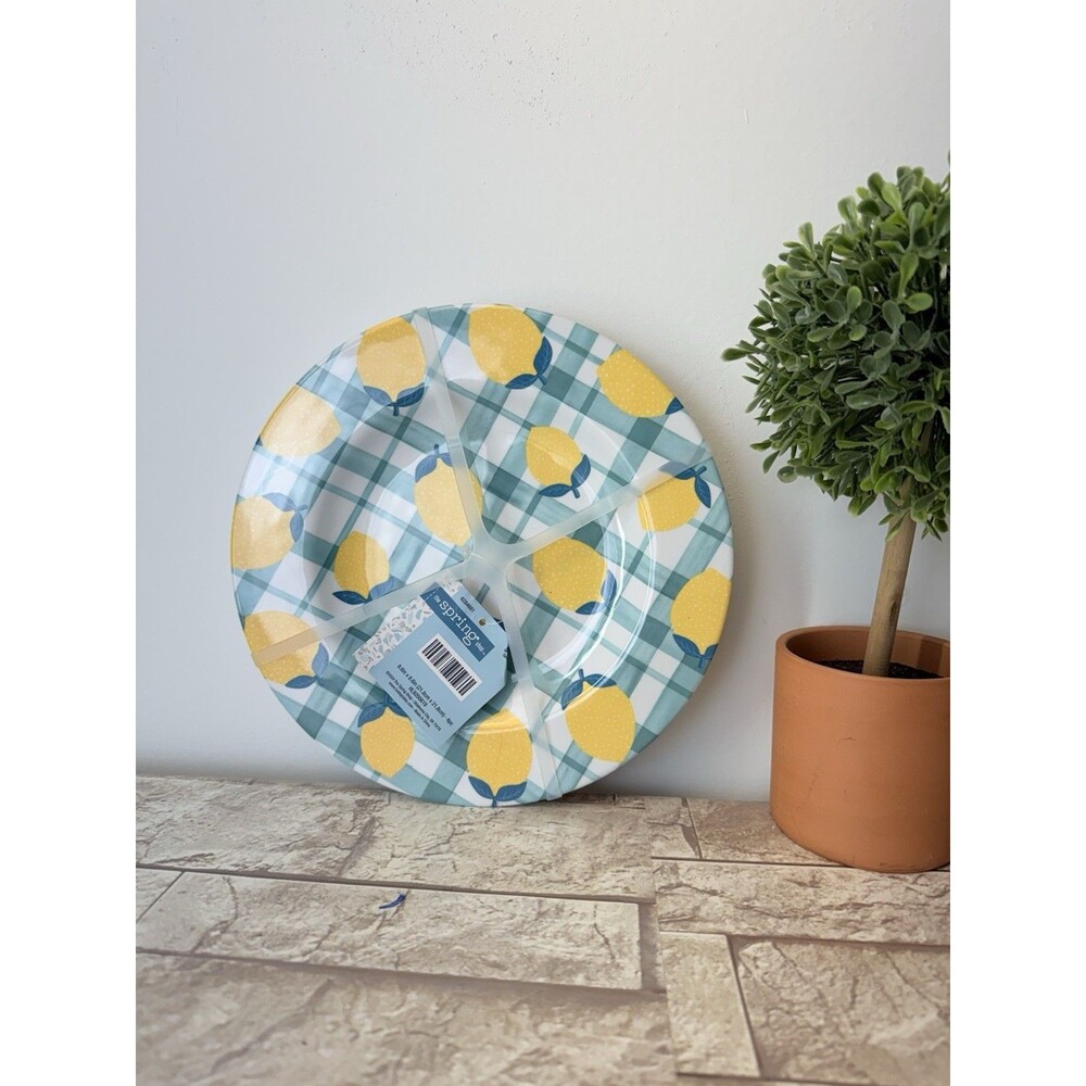 Set Of 4 Lemonade Melamine Dessert Plates Salad 8” New (4 Pcs ) - Picture 3 of 4